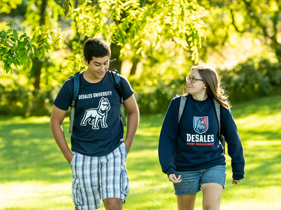 students walking on campus