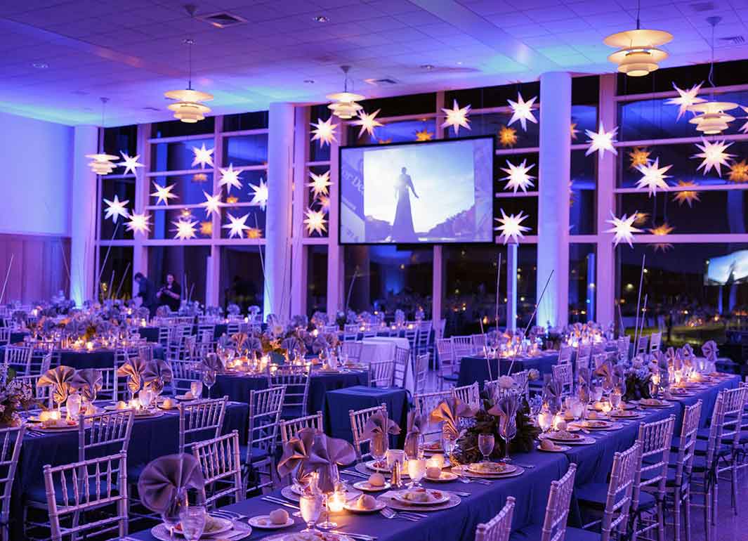 setting up for an event