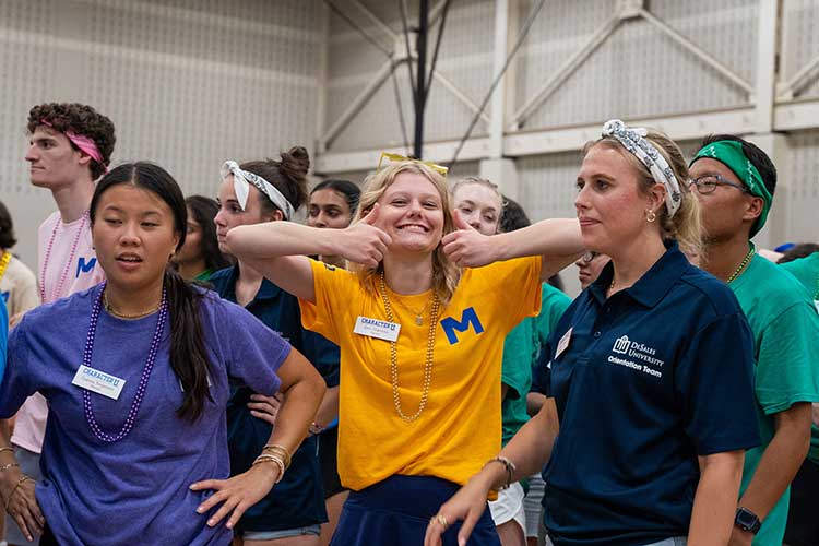 students at orientation