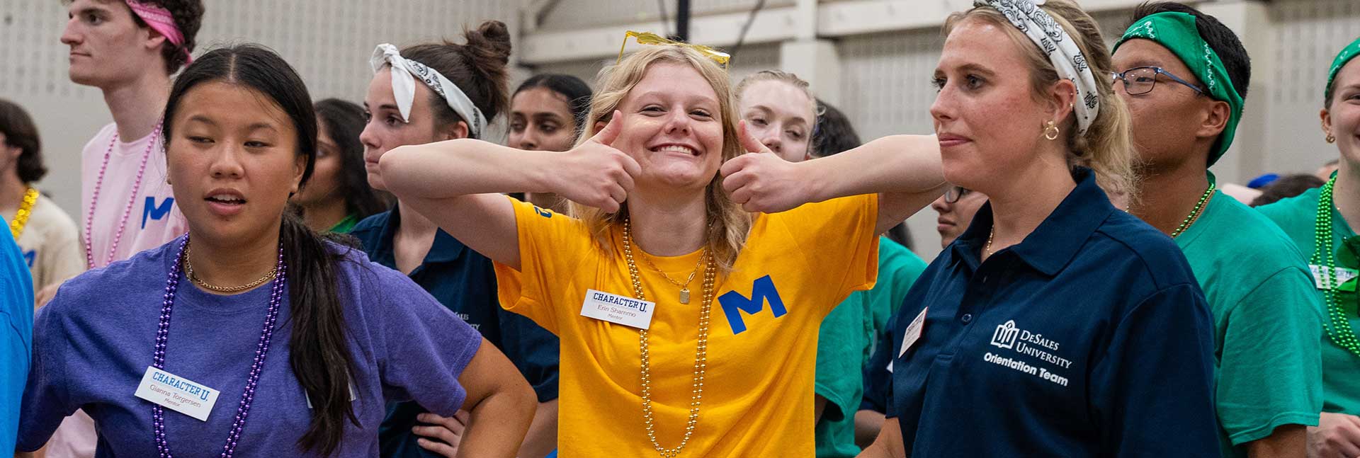 students at orientation
