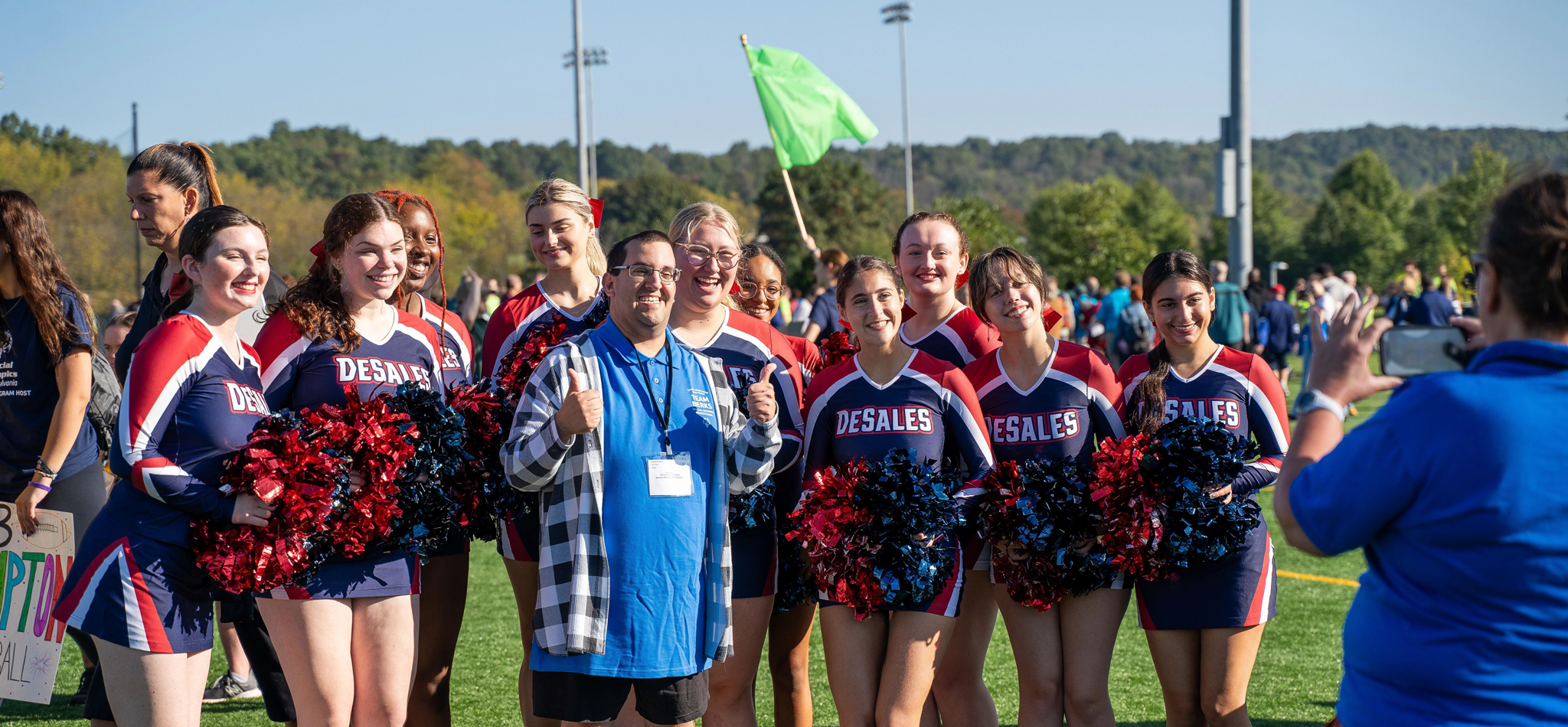 Desales University cheerleaders at Special Olympics event