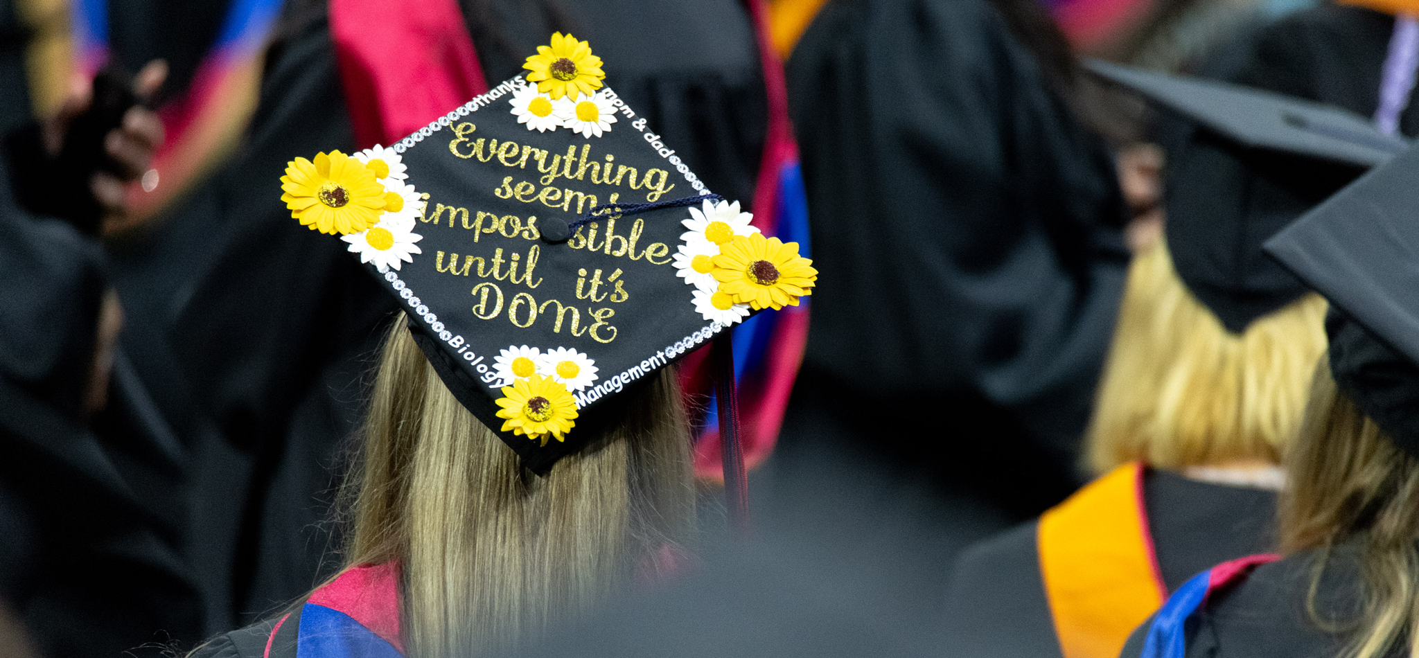 DeSales University students graduation cap