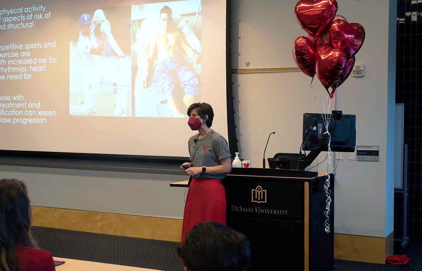 regina welkie speaking at a heart health conference