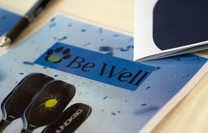 wellness pamphlet on table