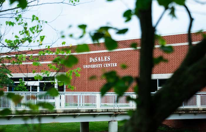 desales university center through the trees