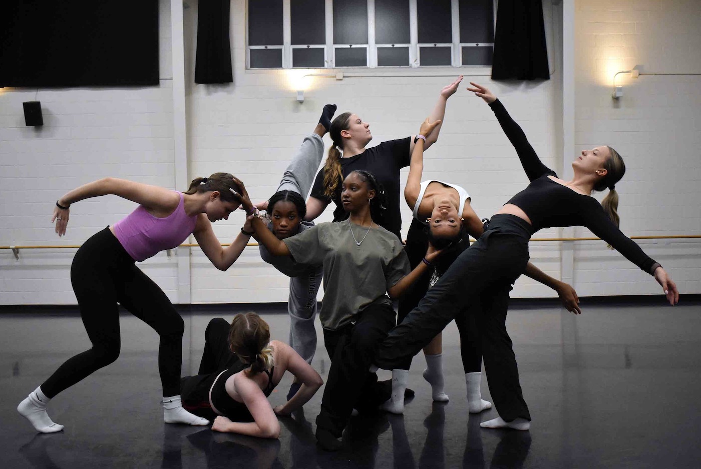 Dancers posing in intricate poses