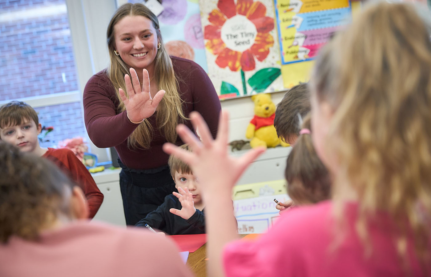 teacher with students